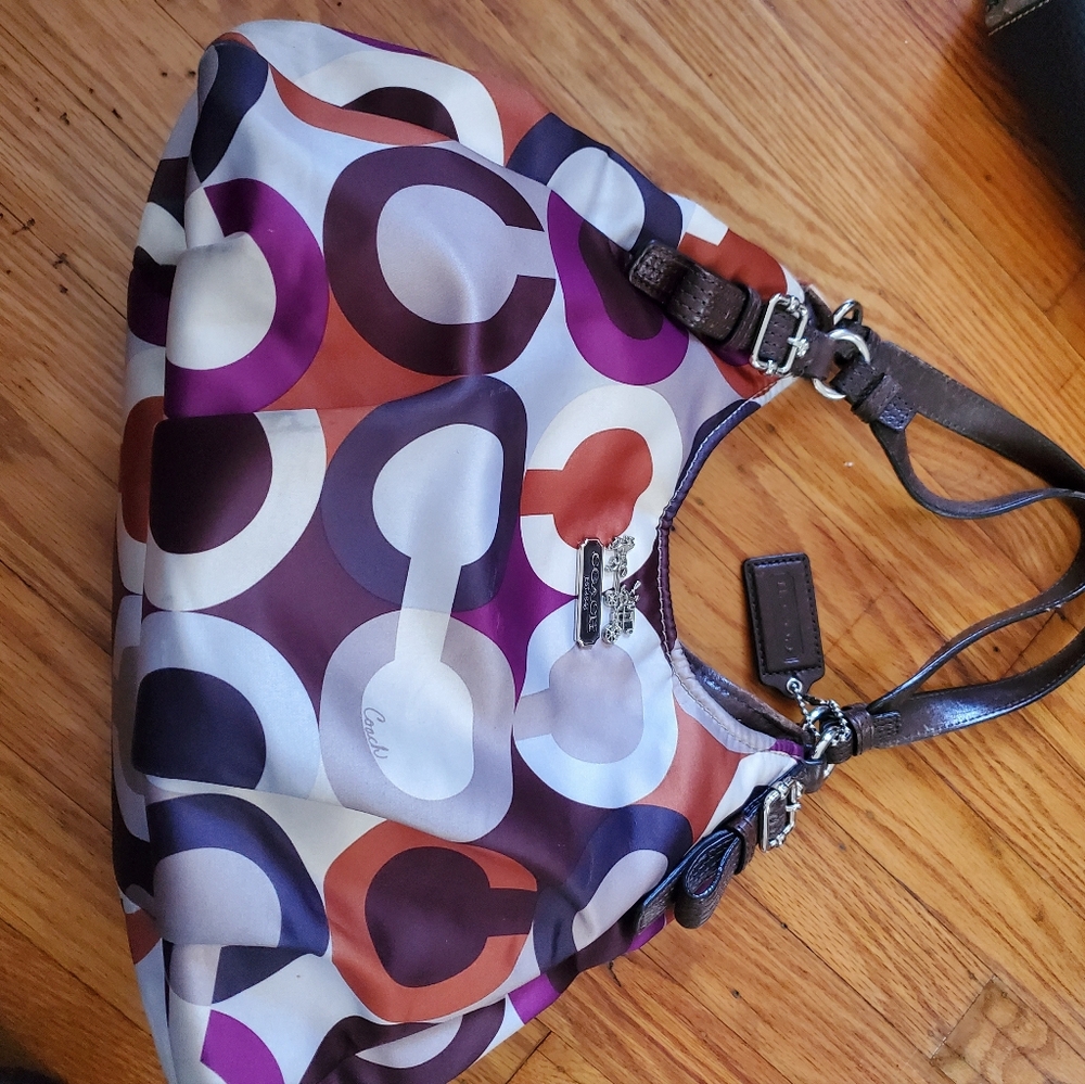 Coach SATIN  Multicolor Signature Hobo Bag - Picture 5 of 16